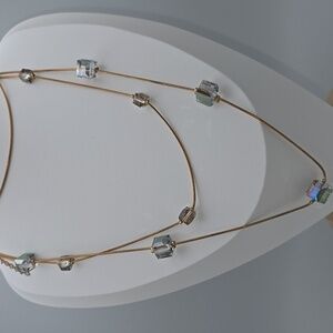 ✨2/$10✨ Gold Necklace Aurora Borealis Square Crystals Fashion Casual Daily Wear